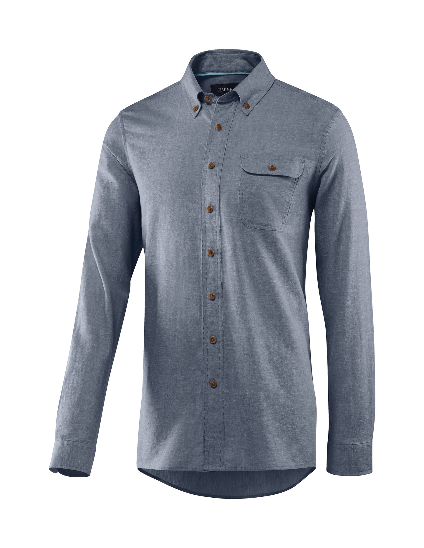 Men's Bastille Long Sleeve Button Down Hemp and Organic Cotton Shirt by Fisher + Baker Insignia