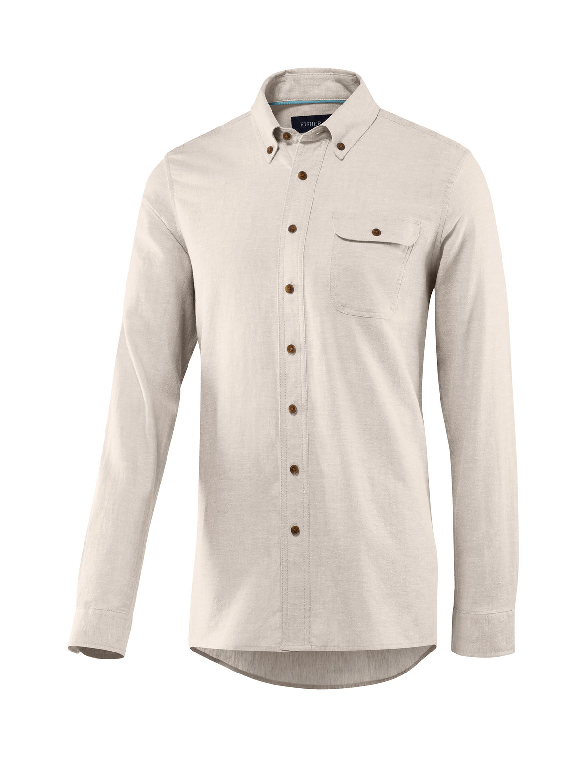 Men&#39;s Bastille Long Sleeve Button Down Hemp and Organic Cotton Shirt by Fisher + Baker Rose