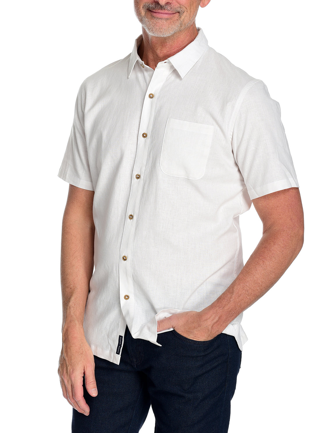 Men&#39;s Short Sleeve Shirt the Radium Shirt by Fisher + Baker White