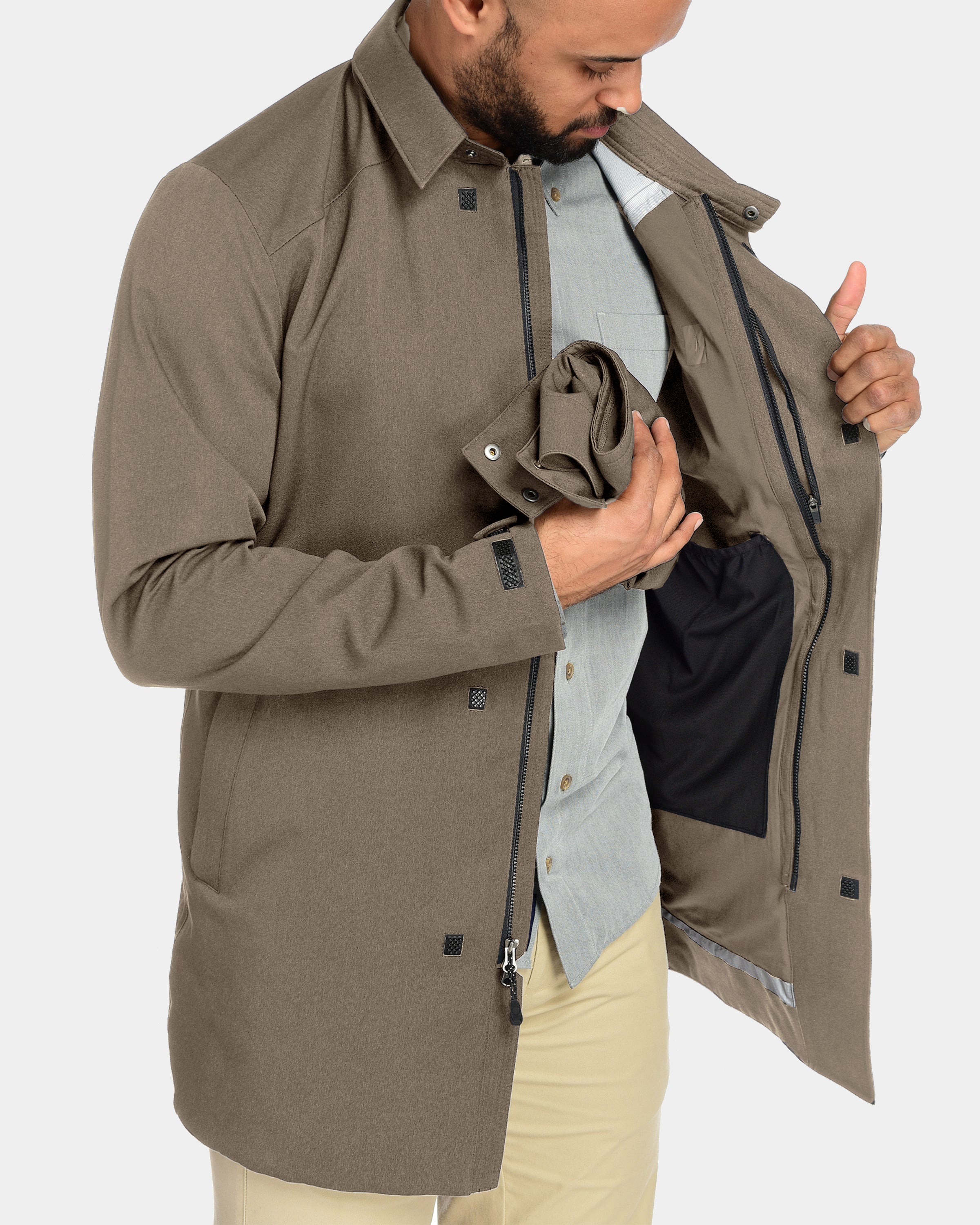 French connection mens cheap mac 2 jacket khaki