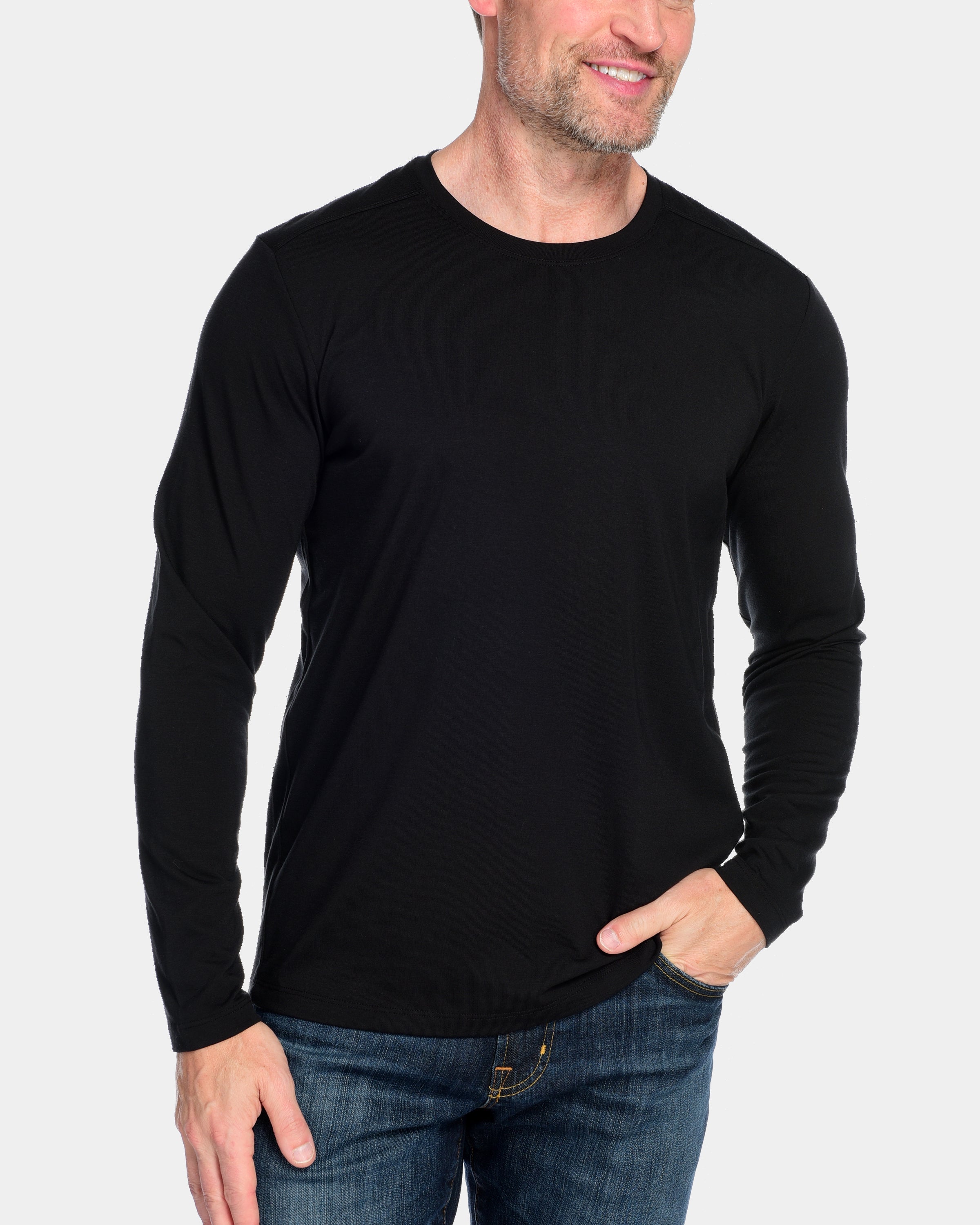 Fisher + Baker Men's Everyday Long-Sleeve T-Shirt, Black, Men's, S, Shirts Tops Long-Sleeve T-shirts Tees