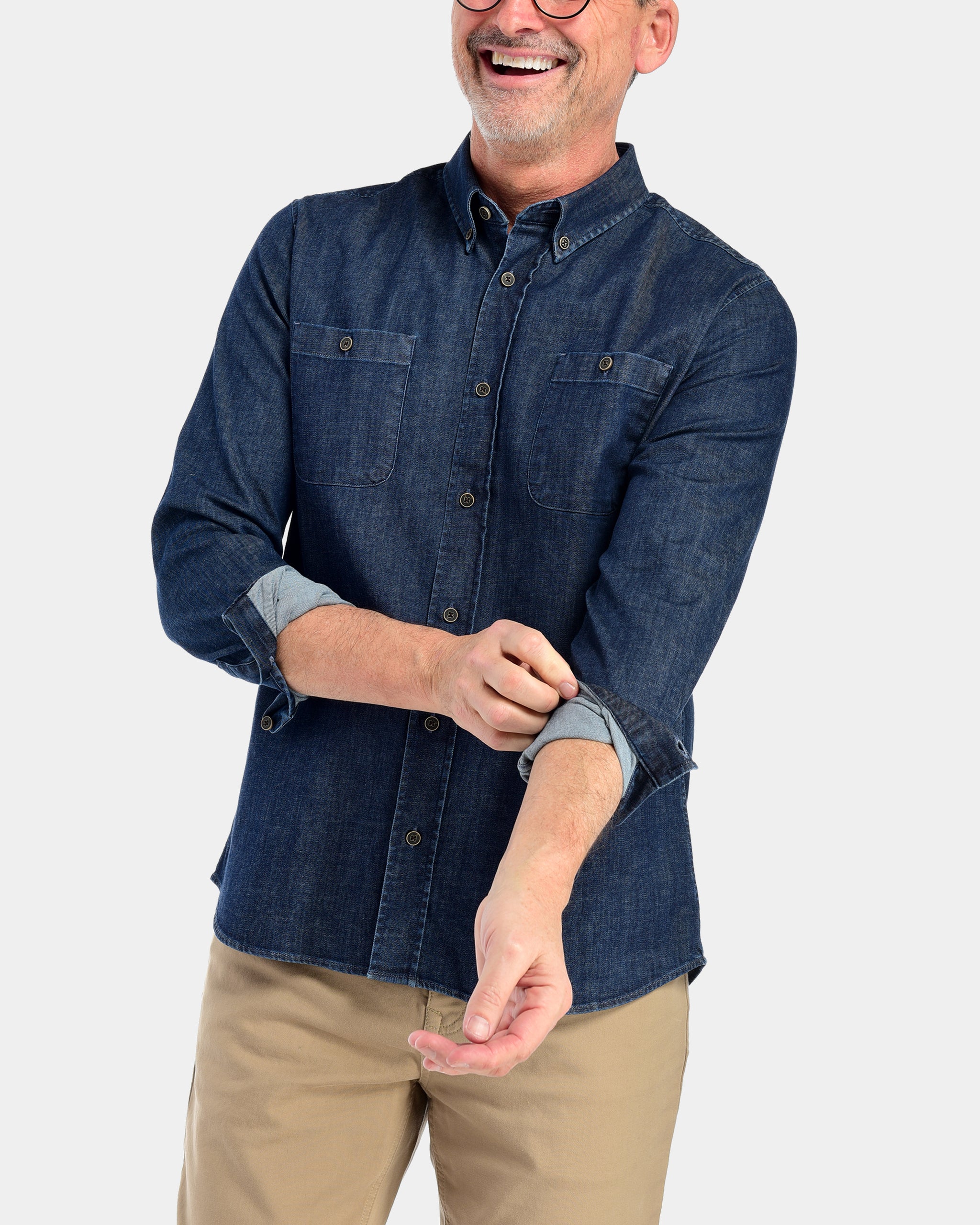 Men's Long Sleeve Button Down Pattern Shirt Tanner Shirt by Fisher
